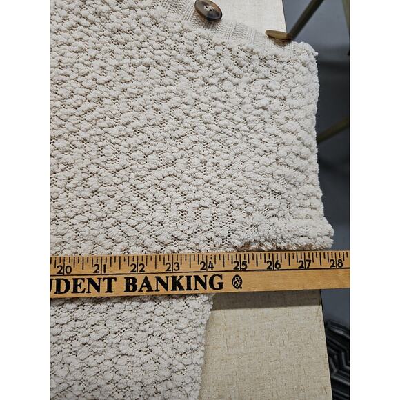 Full Circle Trends Cream Colored Button Shoulder Fuzzy Women's Sweater | 2XL - Picture 7 of 8